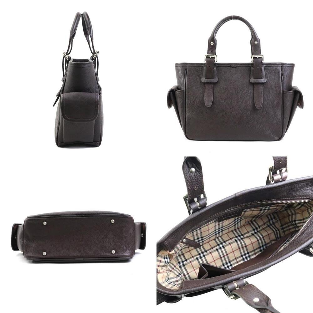 Burberry brown grained leather tote bag - Picture 2 of 4